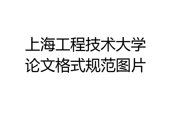 上海工程技术大学论文格式规范图片