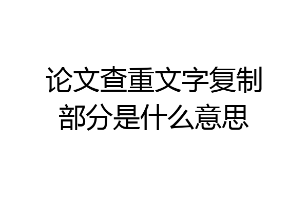 论文查重文字复制部分是什么意思