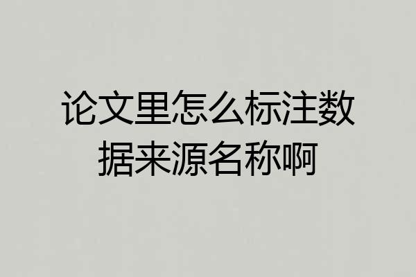 论文里怎么标注数据来源名称啊