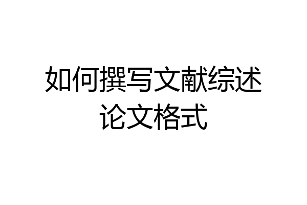 如何撰写文献综述论文格式