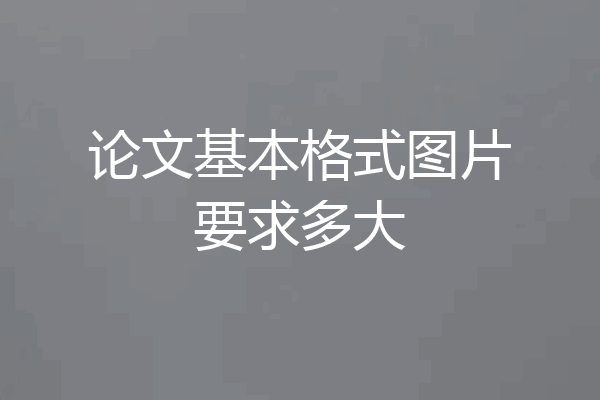 论文基本格式图片要求多大