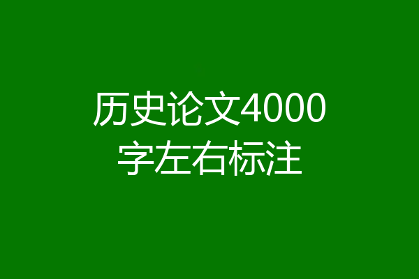 历史论文4000字左右标注