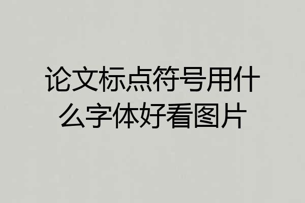 论文标点符号用什么字体好看图片