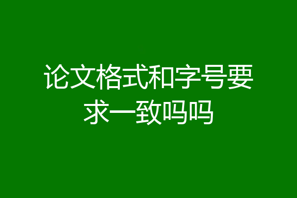 论文格式和字号要求一致吗吗