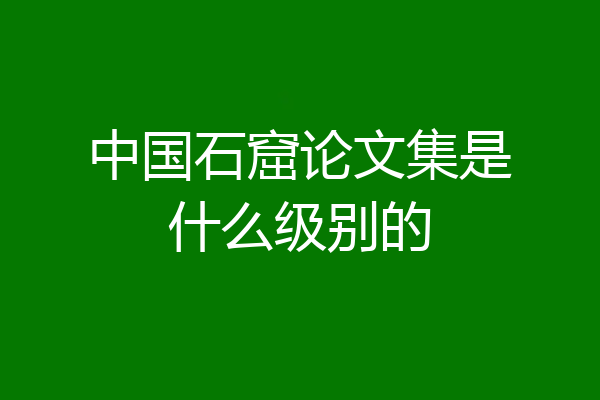 中国石窟论文集是什么级别的