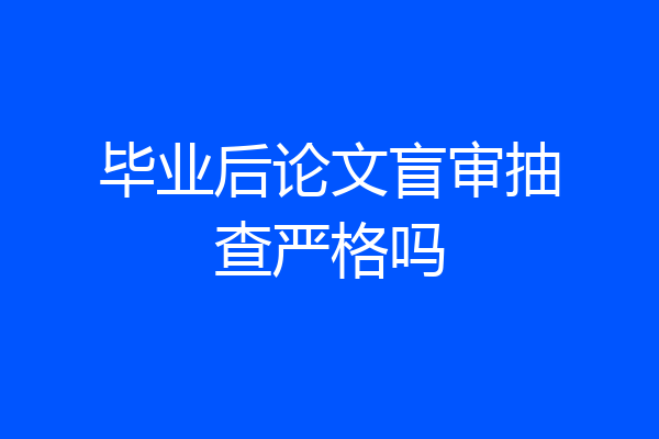 毕业后论文盲审抽查严格吗