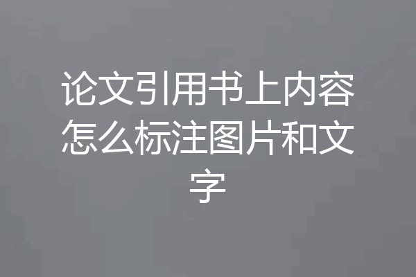 论文引用书上内容怎么标注图片和文字