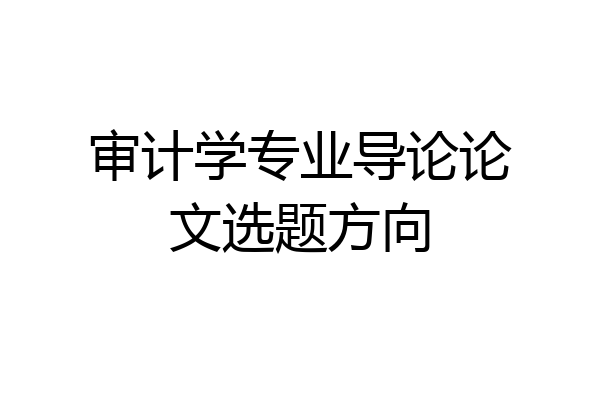 审计学专业导论论文选题方向