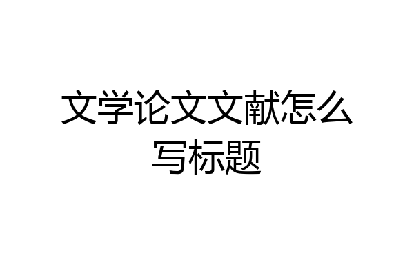 文学论文文献怎么写标题