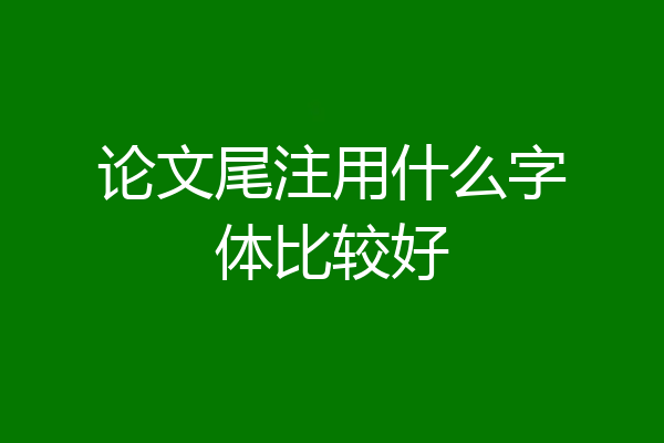 论文尾注用什么字体比较好