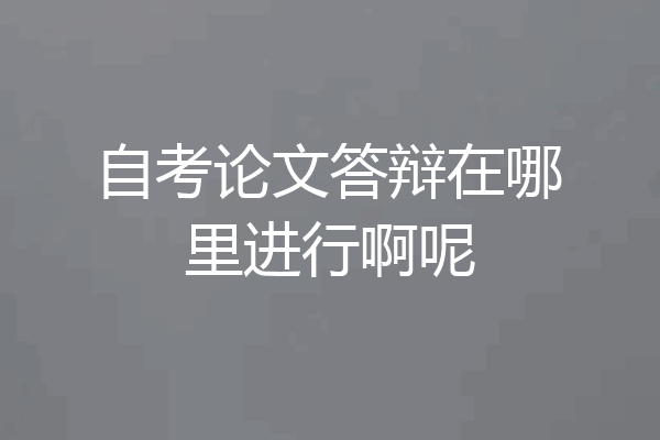 自考论文答辩在哪里进行啊呢