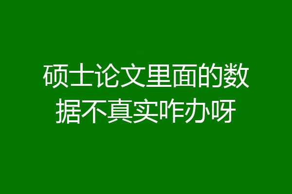 硕士论文里面的数据不真实咋办呀
