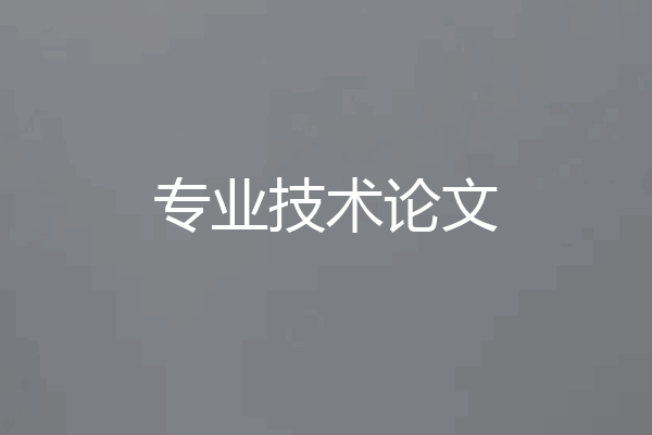专业技术论文