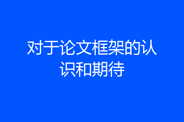 对于论文框架的认识和期待