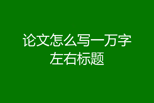 论文怎么写一万字左右标题