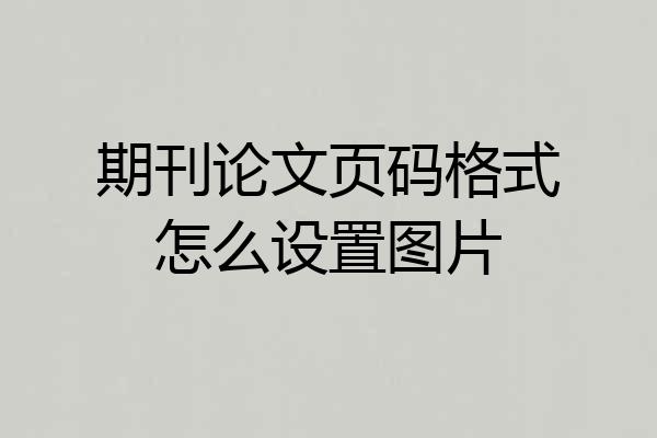 期刊论文页码格式怎么设置图片