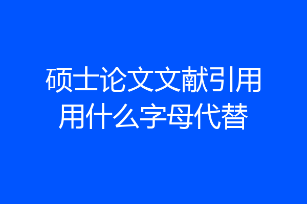 硕士论文文献引用用什么字母代替