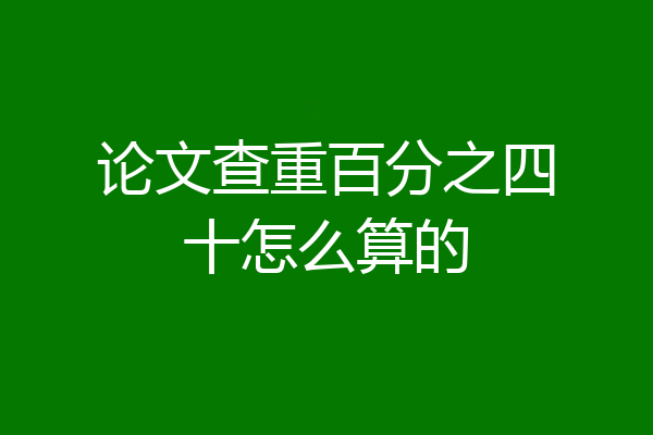 论文查重百分之四十怎么算的