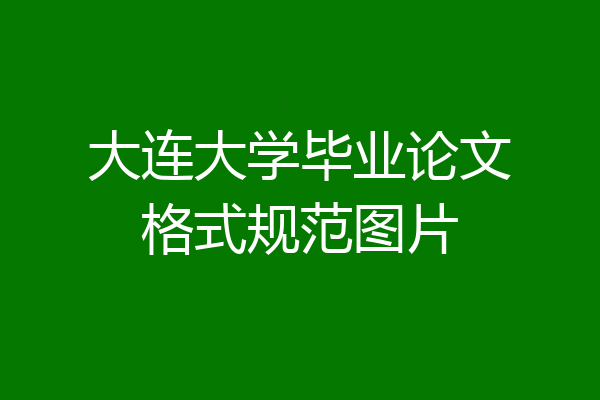 大连大学毕业论文格式规范图片