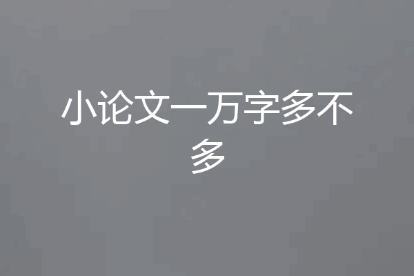 小论文一万字多不多