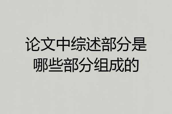 论文中综述部分是哪些部分组成的