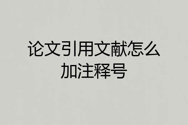 论文引用文献怎么加注释号