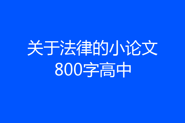 关于法律的小论文800字高中