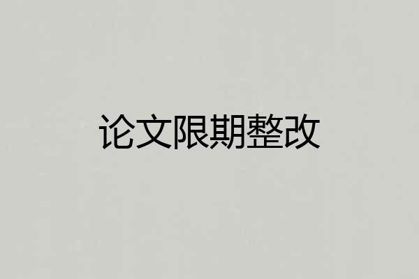 论文限期整改
