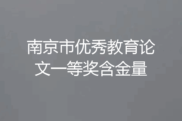南京市优秀教育论文一等奖含金量