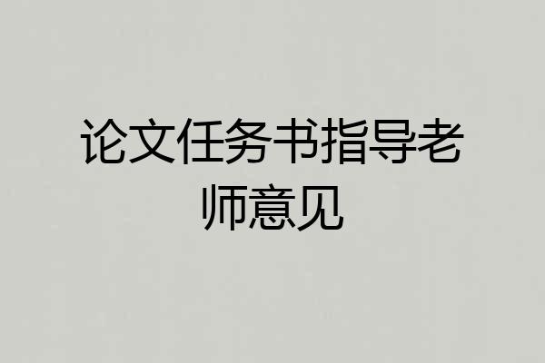 论文任务书指导老师意见