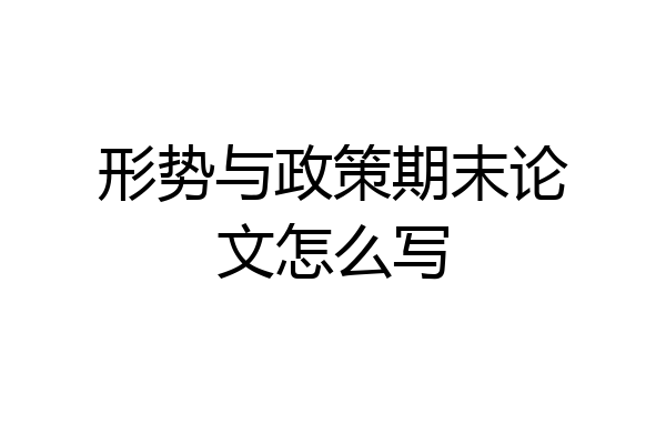 形势与政策期末论文怎么写