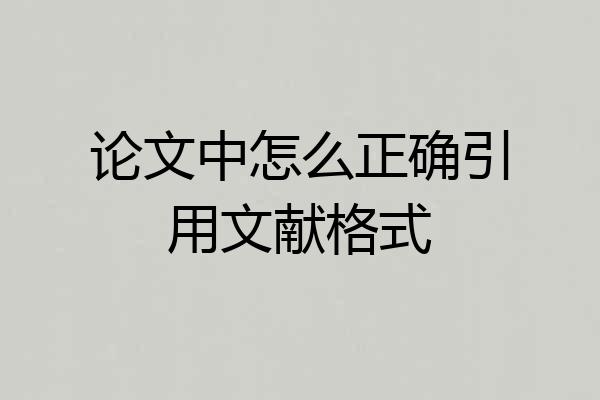 论文中怎么正确引用文献格式