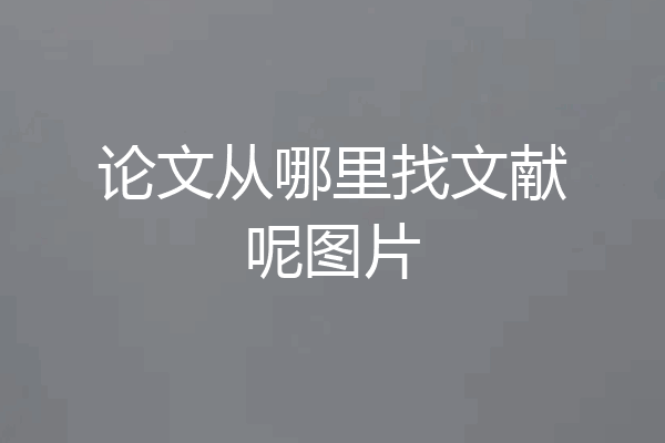 论文从哪里找文献呢图片