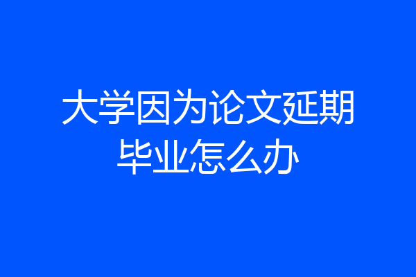 大学因为论文延期毕业怎么办
