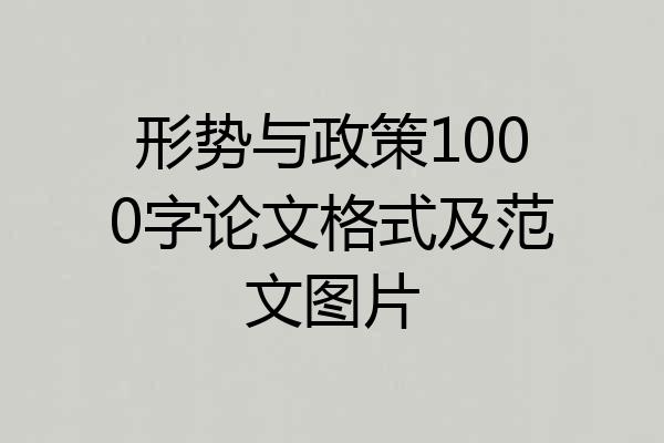 形势与政策1000字论文格式及范文图片