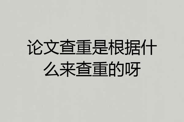 论文查重是根据什么来查重的呀