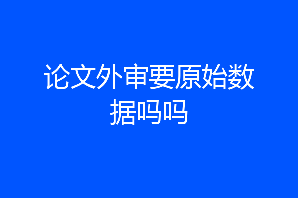 论文外审要原始数据吗吗