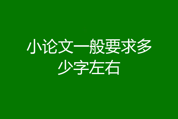 小论文一般要求多少字左右