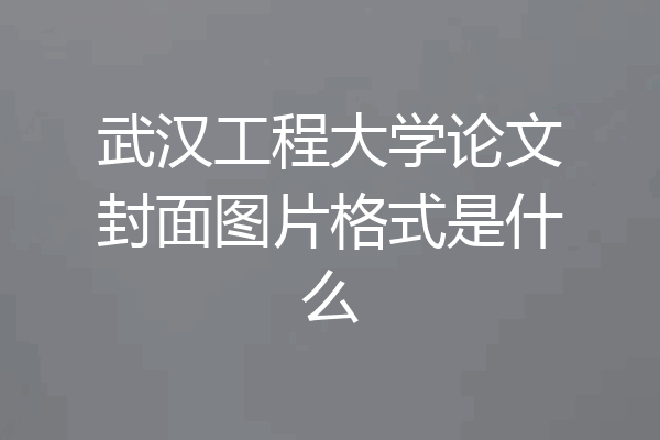 武汉工程大学论文封面图片格式是什么
