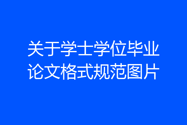 关于学士学位毕业论文格式规范图片