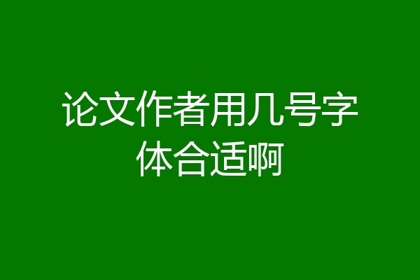论文作者用几号字体合适啊