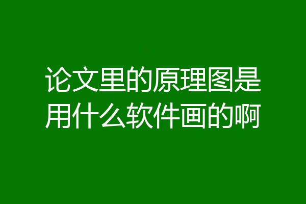 论文里的原理图是用什么软件画的啊