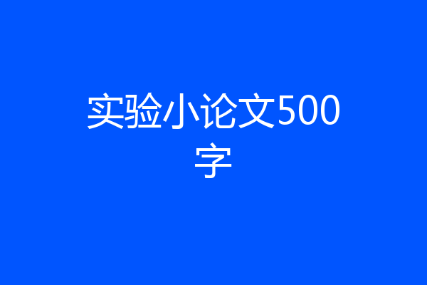 实验小论文500字