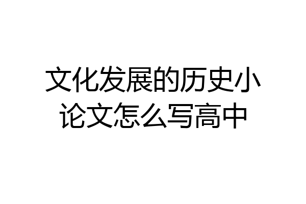 文化发展的历史小论文怎么写高中