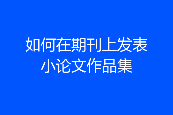 如何在期刊上发表小论文作品集