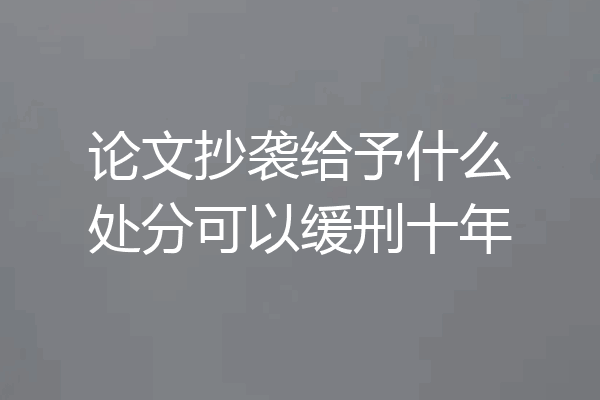 论文抄袭给予什么处分可以缓刑十年