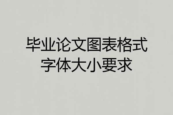 毕业论文图表格式字体大小要求