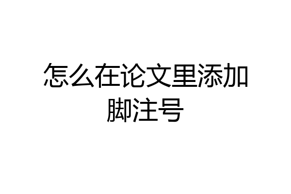 怎么在论文里添加脚注号