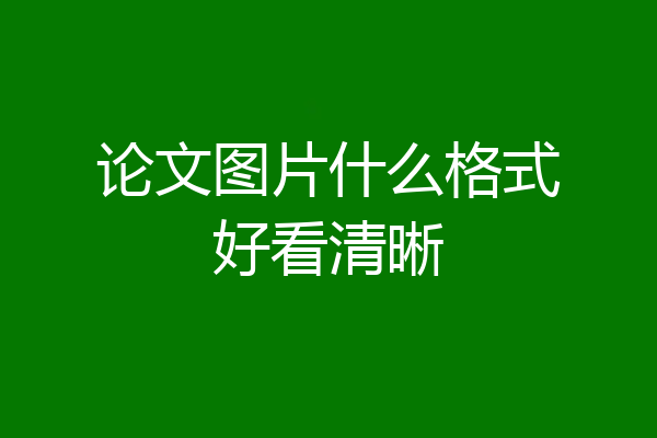 论文图片什么格式好看清晰