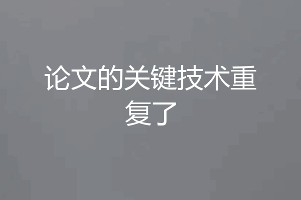 论文的关键技术重复了